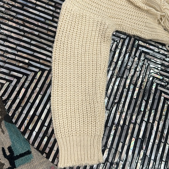 Hayden Cropped Button-Up Sweater With Rough Edges/Hems - Picture 8 of 8